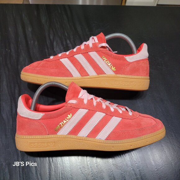 Adidas Spezial Handball Originals W Size 8.5 Red Clear Pink & Gum Sole Sneakers - Picture 8 of 16